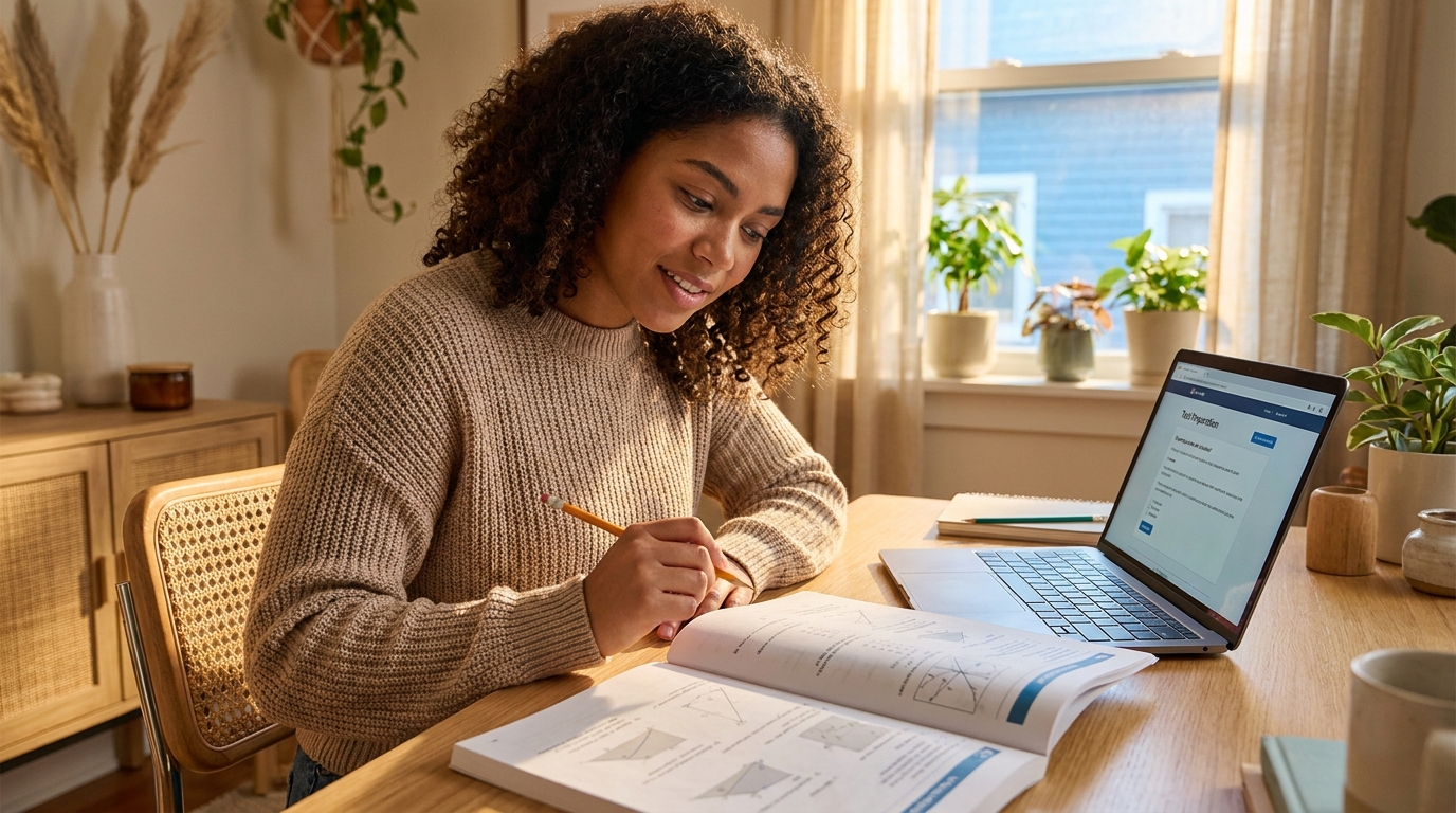 Студент готовится к тесту логики: экзамен LSAT для law school